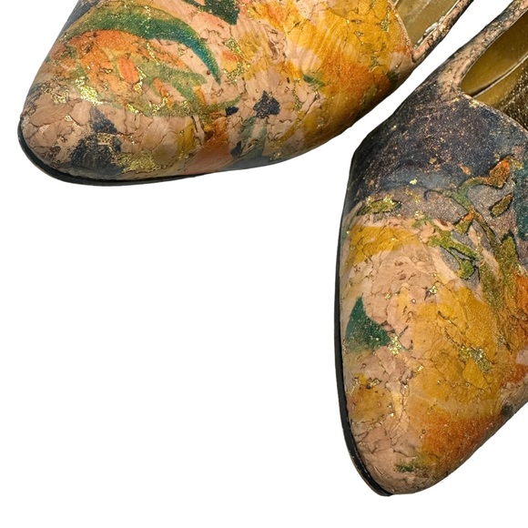 J. Reneé Heels 7.5 Cork Watercolor w/ Gold Flakes - Picture 3 of 11